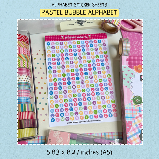 pastel bubble alphabet | by @mikeestrawberry (new)