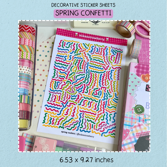 spring confetti sticker sheets| by @ mikeestrawberry (new)