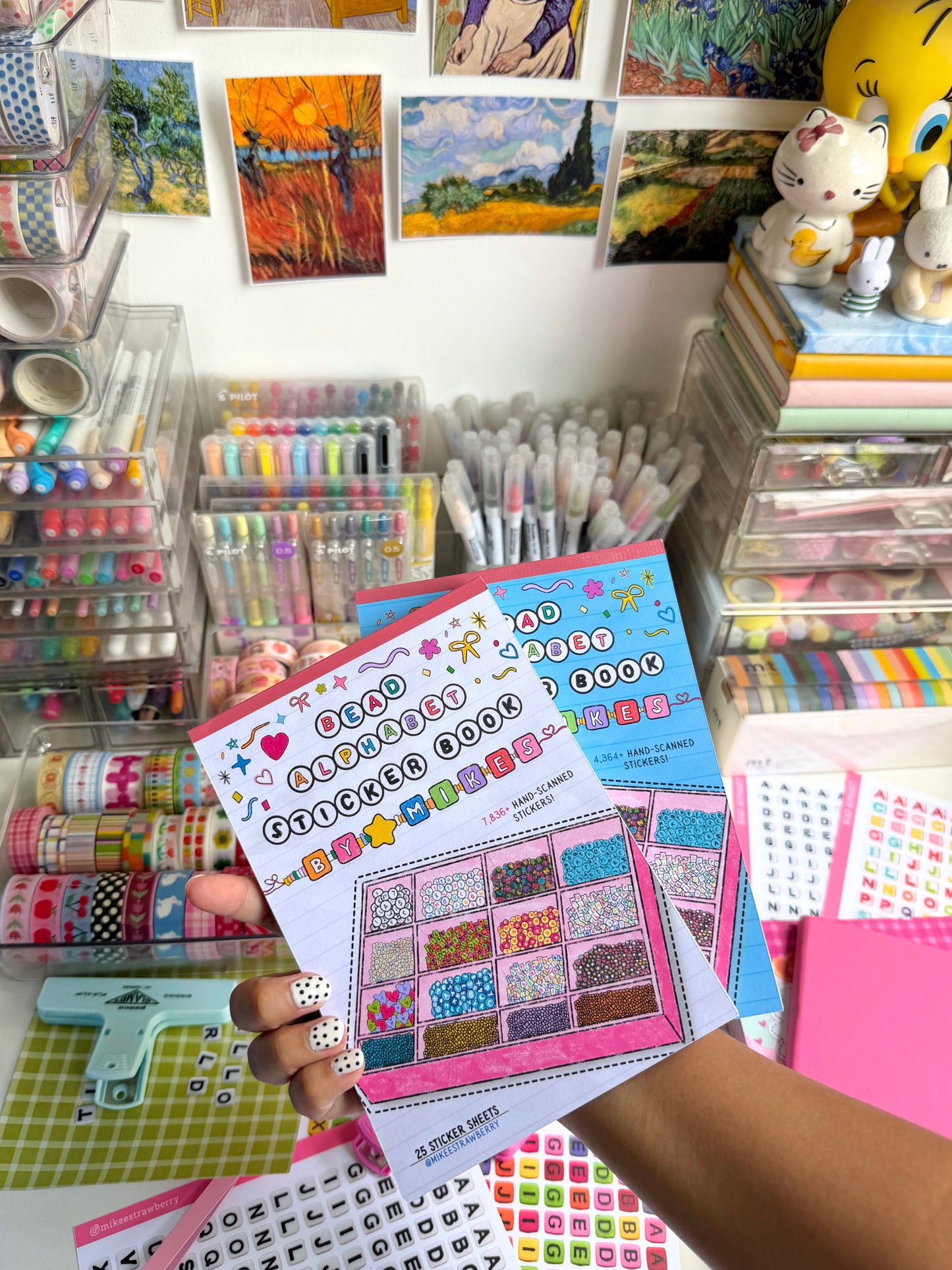 Bead Alphabet Sticker Book by Mikes - 25 sheets (new)