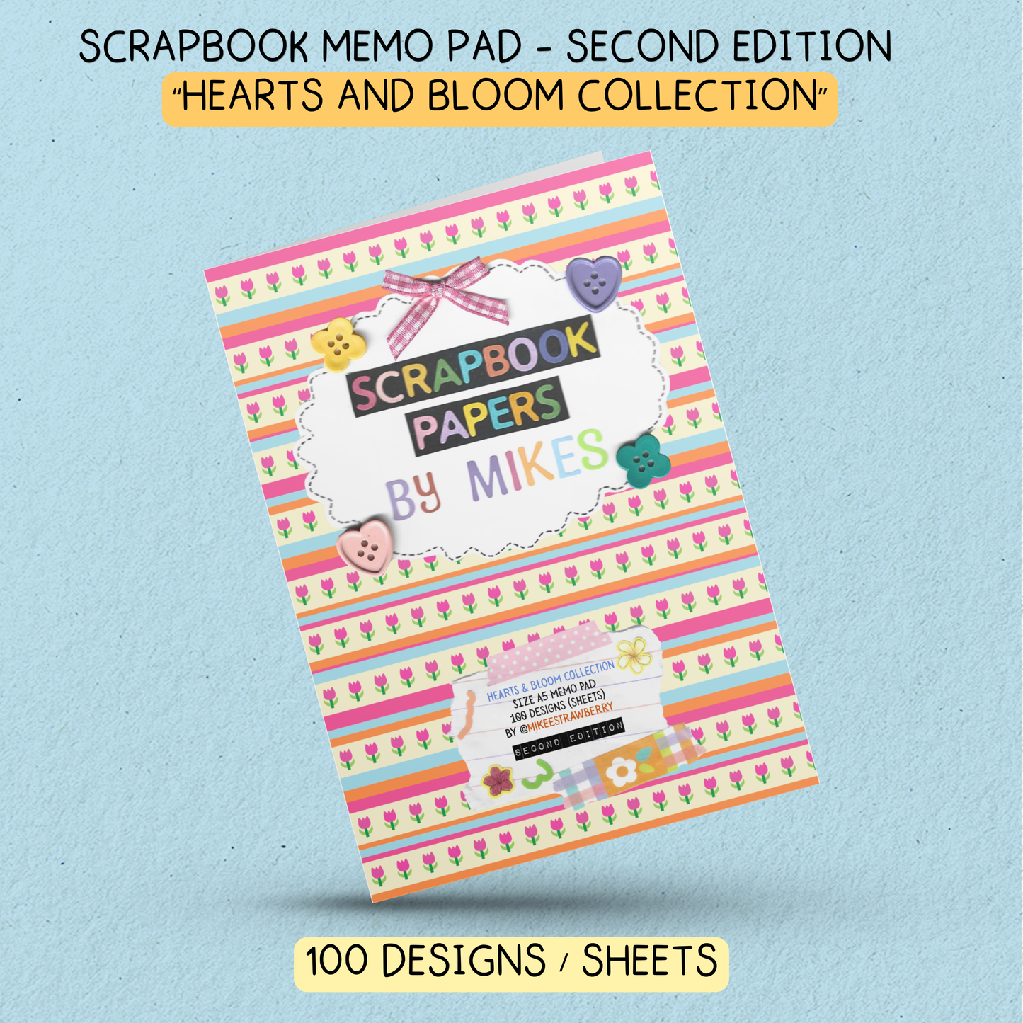 Hearts and Bloom 100 page Memo Pad by Mikeestrawberry Edition 2