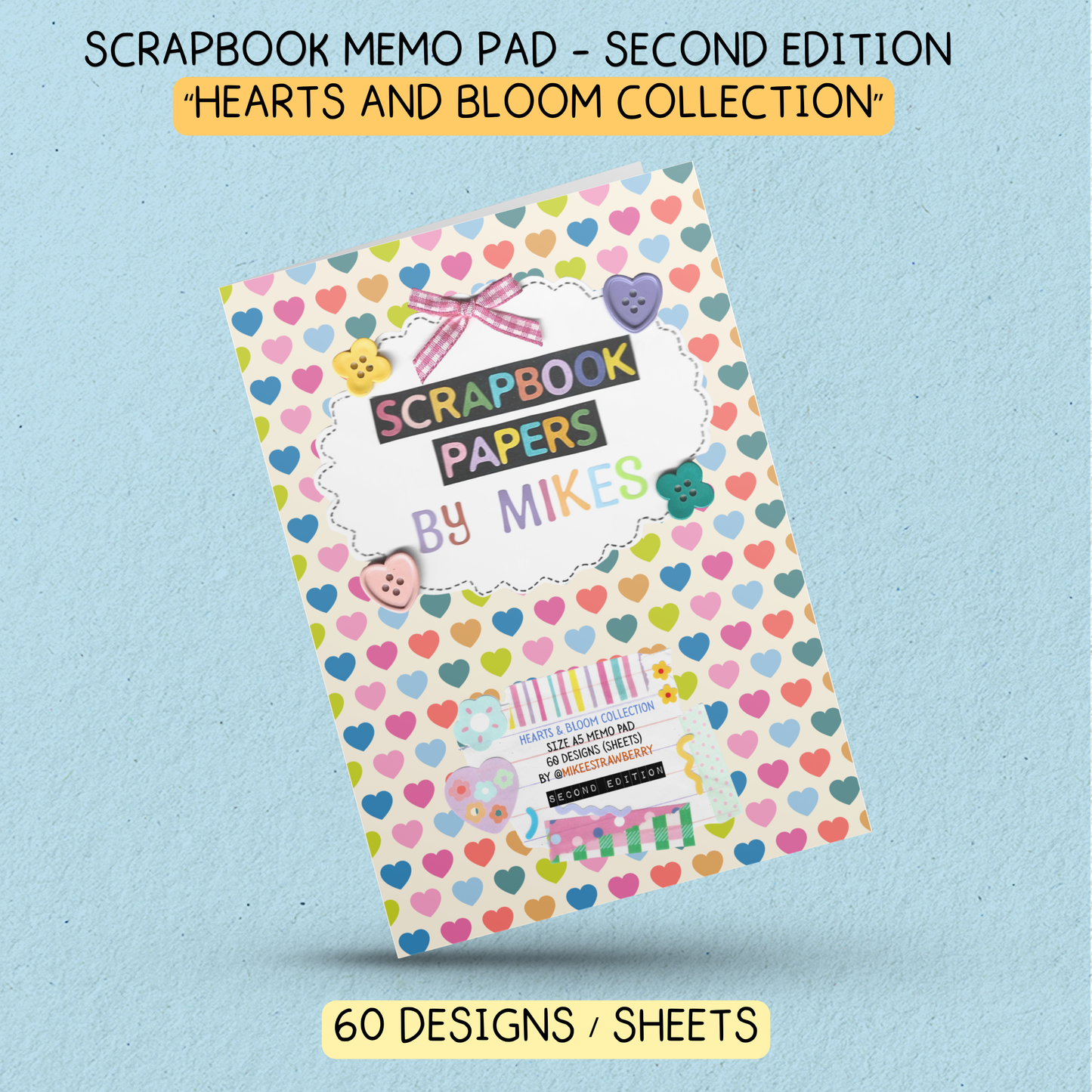 Hearts and Bloom 60 page Memo Pad by Mikeestrawberry Edition 2