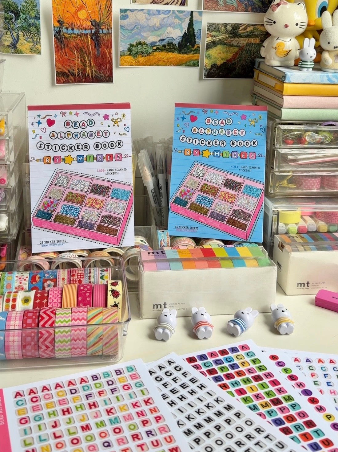 Bead Alphabet Sticker Book by Mikes - 25 sheets (new)