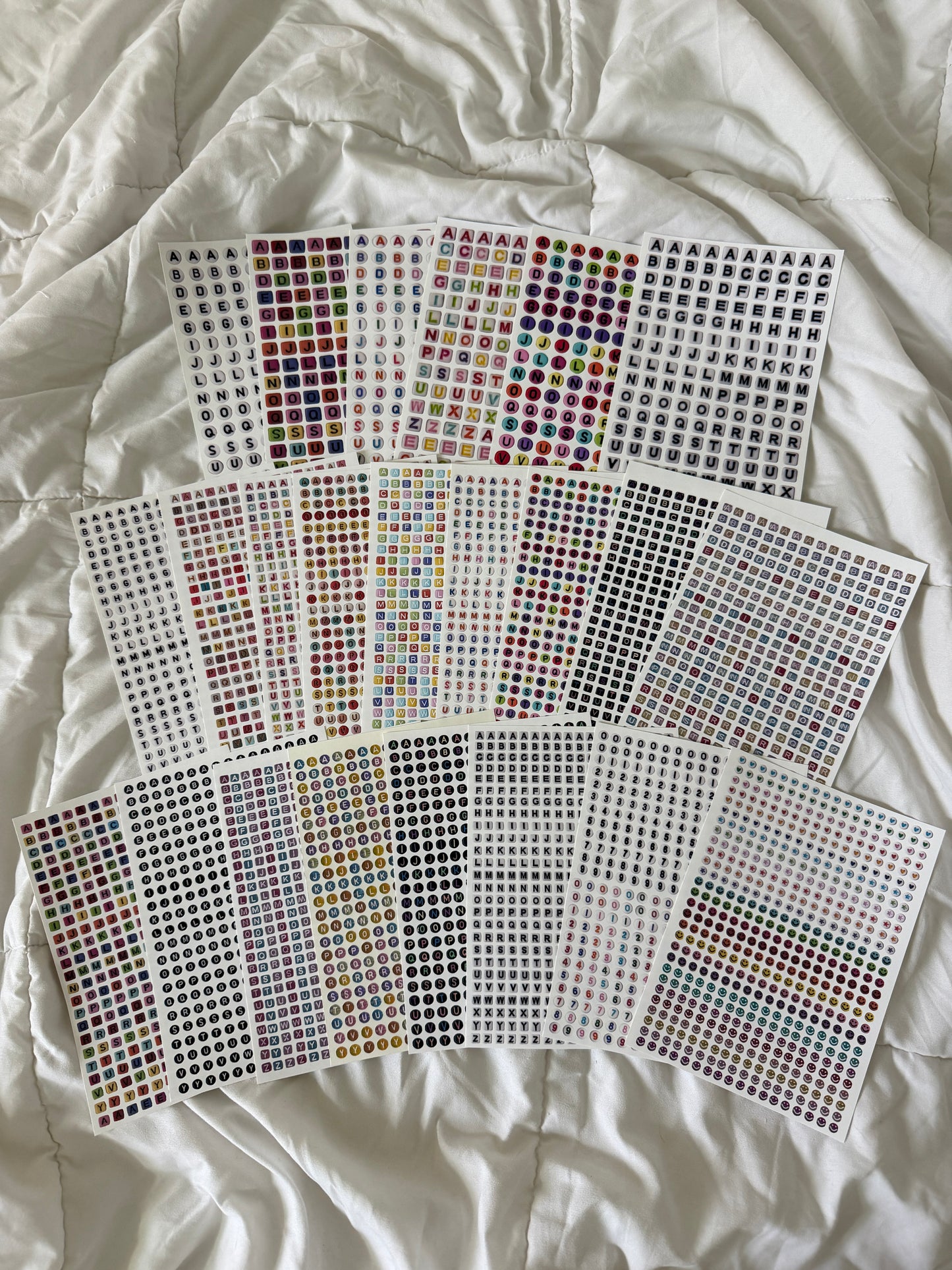 Bead Alphabet Sticker Book by Mikes - 25 sheets (new)