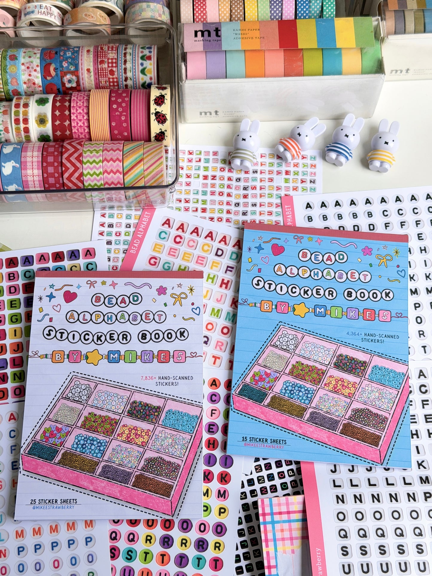 Bead Alphabet Sticker Book by Mikes - 25 sheets (new)