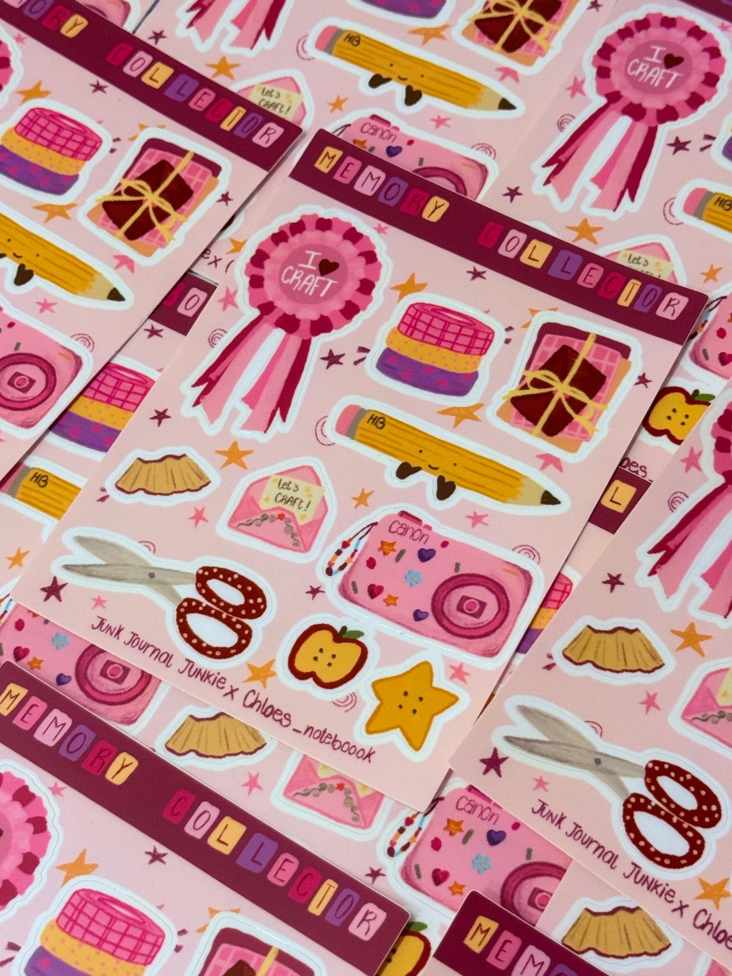 Crafty Memory Collector Sticker Sheet - Junk Journal Junkie x Chloe’s Notebook