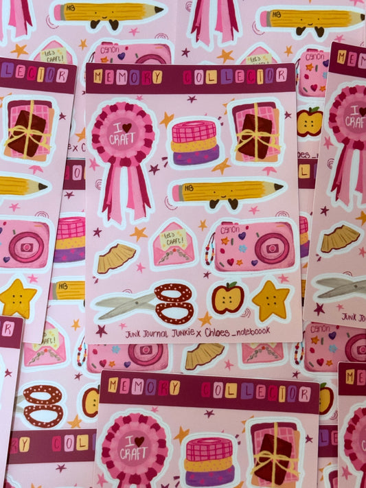 Crafty Memory Collector Sticker Sheet - Junk Journal Junkie x Chloe’s Notebook