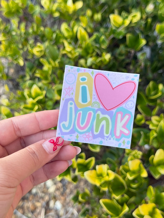 I <3 Junk Sticker - Pastel