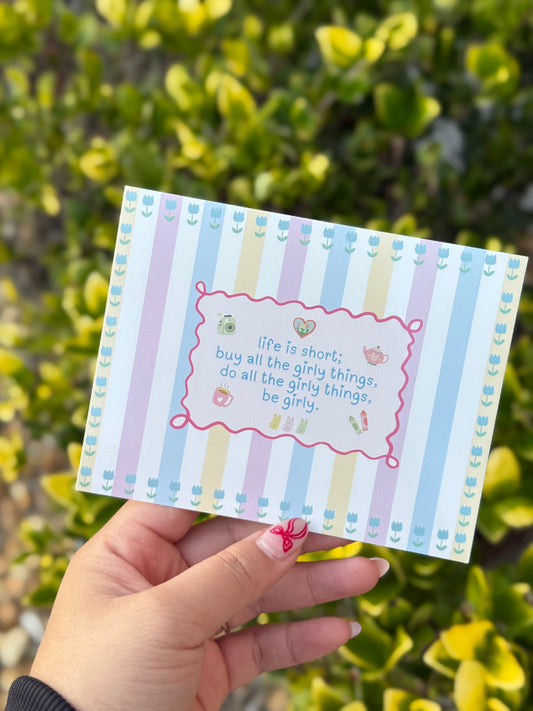 life is short - postcard