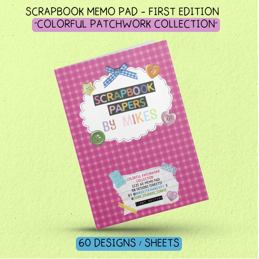 60 Scrapbook Papers by Mikes & Junk Journal Junkie (A5 Memo Pad) | First Edition | PRE ORDER